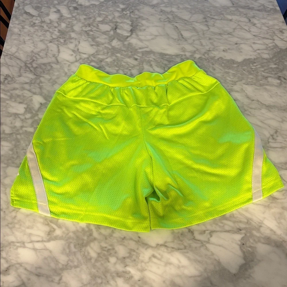 Adidas Bright Yellow Mesh Basketball Shorts. Size small, 7”
